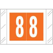 Tabbies 11000 Match CRNM Series Numeric Roll Labels - Number 8 - Orange