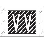 Barkley FASTM Match CTAM Series Alpha Roll Labels - Letter V - Black and White Label