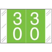Barkley FDSTM Match CTDM Series Numeric Roll Labels - Number 30 To 39 - Light Green