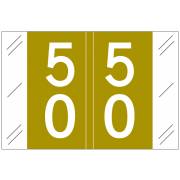 Barkley FDSTM Match CTDM Series Numeric Roll Labels - Number 50 To 59 - Gold