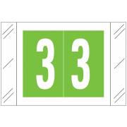 Barkley FNSTM Match CTNM Series Numeric Roll Labels - Number 3 - Light Green