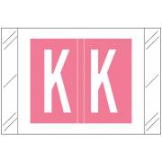 Tabbies 12030 Match CXAM Series Alpha Roll Labels - Letter K - Pink Label