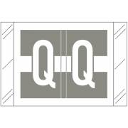 Tabbies 12030 Match CXAM Series Alpha Roll Labels - Letter Q - Gray and White Label