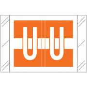 Tabbies 12030 Match CXAM Series Alpha Roll Labels - Letter U - Orange and White Label