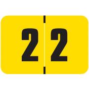 Digi Color Match DCNM Series Numeric Roll Labels - Number 2 - Yellow