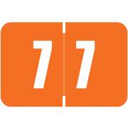 Digi Color Match DCNM Series Numeric Roll Labels - Number 7 - Orange