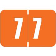 Digi Color Match DCNM Series Numeric Roll Labels - Number 7 - Orange