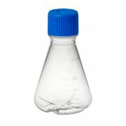 Erlenmeyer Flask, Polycarbonate, with PP Vented Screw Cap, Baffled Bottom - 250mL (Case of 12)