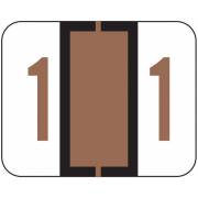 File Doctor Match FDNV Series Numeric Roll Labels - Number 1 - Brown