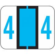 File Doctor Match FDNV Series Numeric Roll Labels - Number 4 - Blue