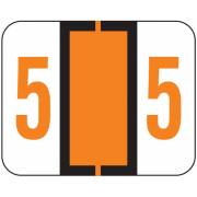 File Doctor Match FDNV Series Numeric Roll Labels - Number 5 - Orange