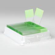 Microscope Slides - Diamond White Glass - 90° Ground Edges 90° Corners - Green Frosted 1 End 1 Side