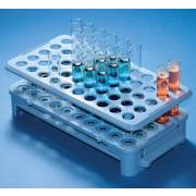 50-Place Rack with Grippers and Tube Ejector for up to 15mm Tubes - Polyoxemethylene - Blue