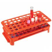 50-Place Rack with Grippers and Tube Ejector for up to 15mm Tubes - Polyoxemethylene - Orange