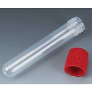 12mm x 75mm (5mL) Test Tubes with Attached Red Screw Caps - Polypropylene