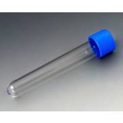 16mm x 100mm (10mL) Test Tubes with Attached Blue Screw Caps - Polystyrene (PS)