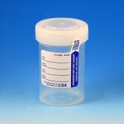 90mL (3oz) Tite-Rite Container with Attached Screw Cap and Tab Seal ID Label - Sterile (Case of 400)