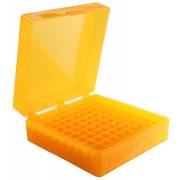 100-Well Hinged Storage Box - Orange