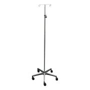 MRI Non-Magnetic Aluminum Base I.V. Stand with 2-Hook