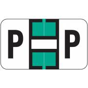 Jeter 0200 Match JAAM Series Alpha Roll Labels - Letter P - Light Green and White