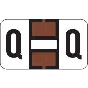 Jeter 0200 Match JAAM Series Alpha Roll Labels - Letter Q - Brown and White