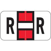 Jeter 0200 Match JAAM Series Alpha Roll Labels - Letter R - Red and White