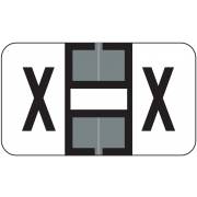 Jeter 0200 Match JAAM Series Alpha Roll Labels - Letter X - Gray and White