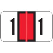 Jeter 0300 Match JANM Series Numeric Roll Labels - Number 1 - Red