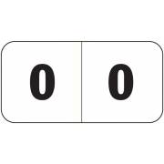 Jeter 4500 Match JBWM Series Numeric Roll Labels - Number 0 - White