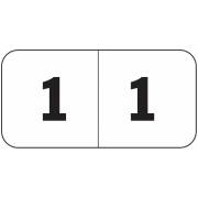 Jeter 4500 Match JBWM Series Numeric Roll Labels - Number 1 - White