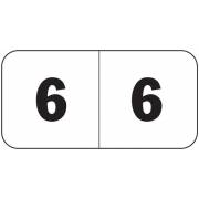 Jeter 4500 Match JBWM Series Numeric Roll Labels - Number 6 - White