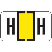 Jeter 2800 Match JEAM Series Alpha Roll Labels - Letter H - Yellow