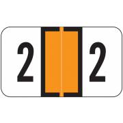 Jeter 2600 Match JENM Series Numeric Roll Labels - Number 2 - Orange