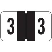Jeter 2600 Match JENM Series Numeric Roll Labels - Number 3 - Black