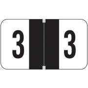 Jeter 2600 Match JENM Series Numeric Roll Labels - Number 3 - Black