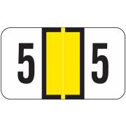 Jeter 2600 Match JENM Series Numeric Roll Labels - Number 5 - Yellow
