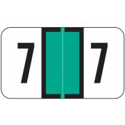 Jeter 2600 Match JENM Series Numeric Roll Labels - Number 7 - Light Green