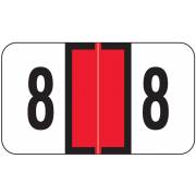 Jeter 2600 Match JENM Series Numeric Roll Labels - Number 8 - Red