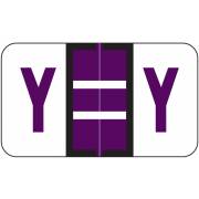 Jeter Tab 5100 Match JRAM Series Alpha Roll Labels - Letter Y - Purple