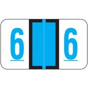 Jeter 6100/Tab Match JRNM Series Numeric Roll Labels - Number 6 - Blue