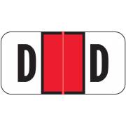 Jeter 2900 Match JSAM Series Alpha Roll Labels - Letter D - Red