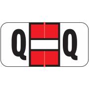 Jeter 2900 Match JSAM Series Alpha Roll Labels - Letter Q - Red and White
