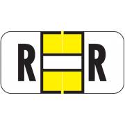 Jeter 2900 Match JSAM Series Alpha Roll Labels - Letter R - Yellow and White