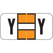 Jeter 2900 Match JSAM Series Alpha Roll Labels - Letter Y - Orange and White