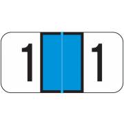 Jeter 3000 Match JSNM Series Numeric Roll Labels - Number 1 - Light Blue