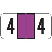 Jeter 3000 Match JSNM Series Numeric Roll Labels - Number 4 - Purple