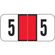 Jeter 3000 Match JSNM Series Numeric Roll Labels - Number 5 - Red