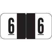 Jeter 3000 Match JSNM Series Numeric Roll Labels - Number 6 - Black