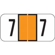 Jeter 3000 Match JSNM Series Numeric Roll Labels - Number 7 - Orange