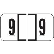 Jeter 3000 Match JSNM Series Numeric Roll Labels - Number 9 - White